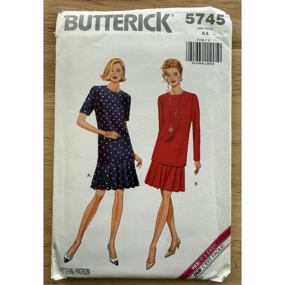 Butterick Yes! It's Easy Pattern 5745 Misses' Top & Skirt Size 6-8 Uncut FF
